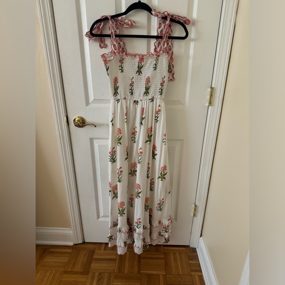 Pink City Prints block print floral maxi dress size XXS